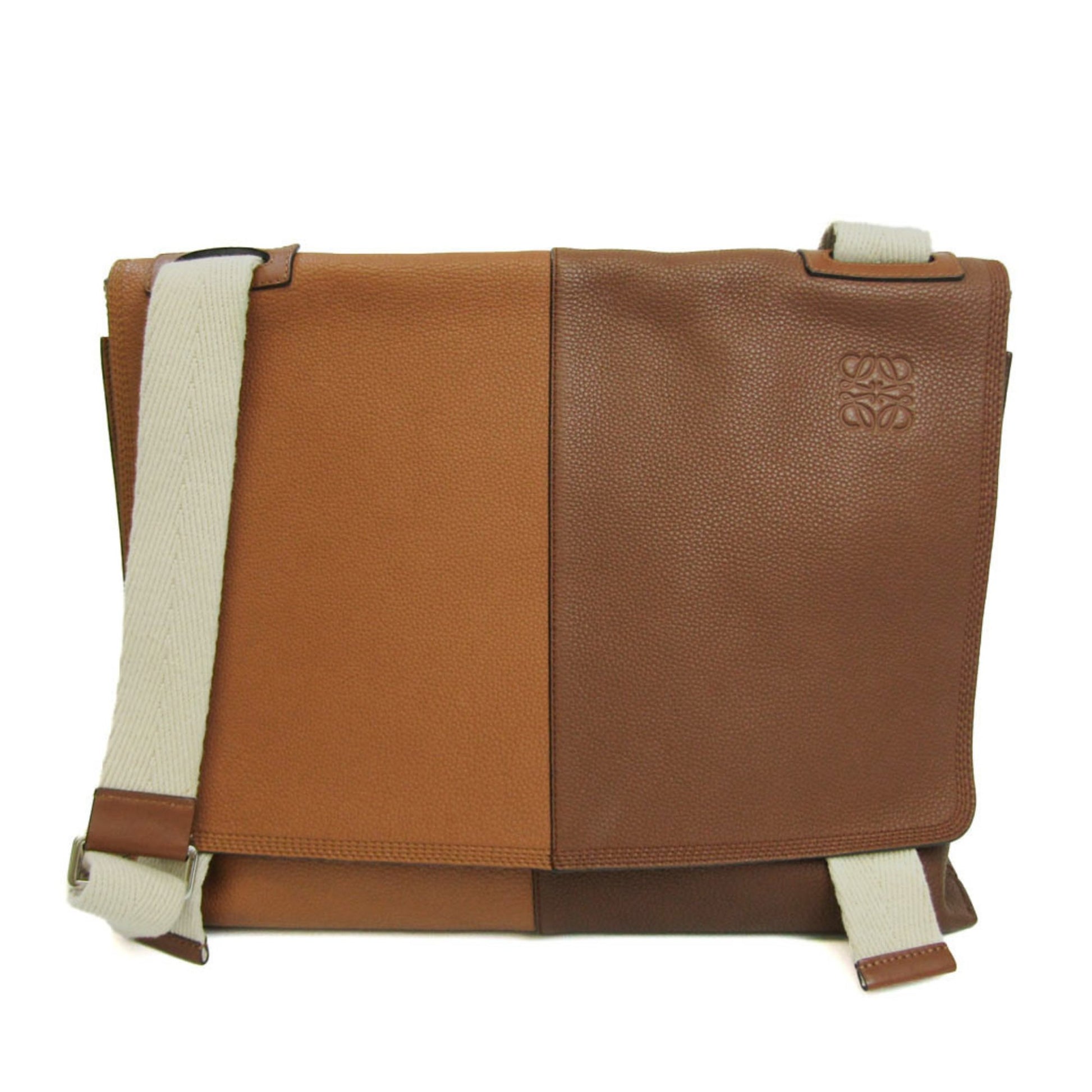 Loewe Messenger, Brown, Leather, shoulder