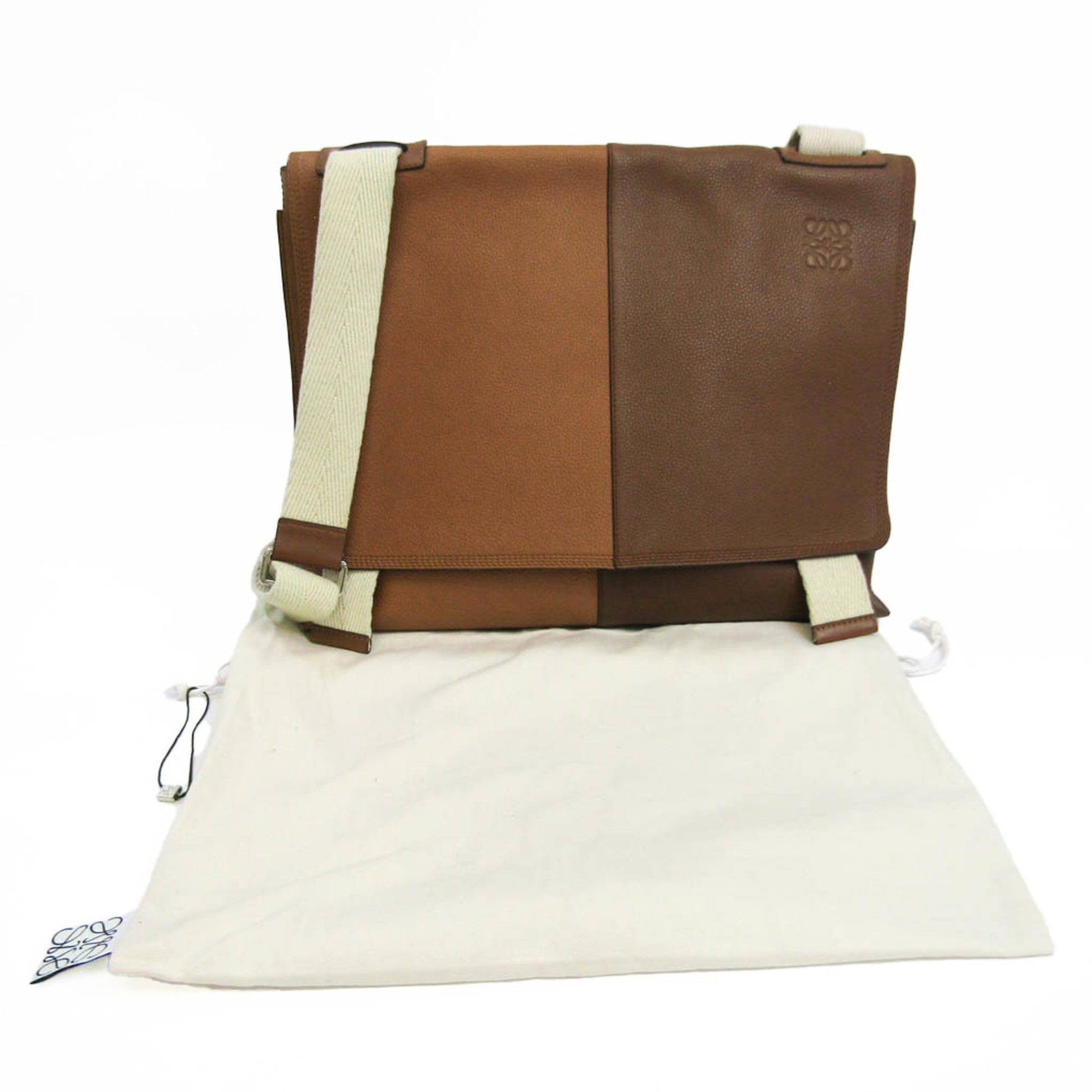 Loewe Messenger, Brown, Leather, shoulder