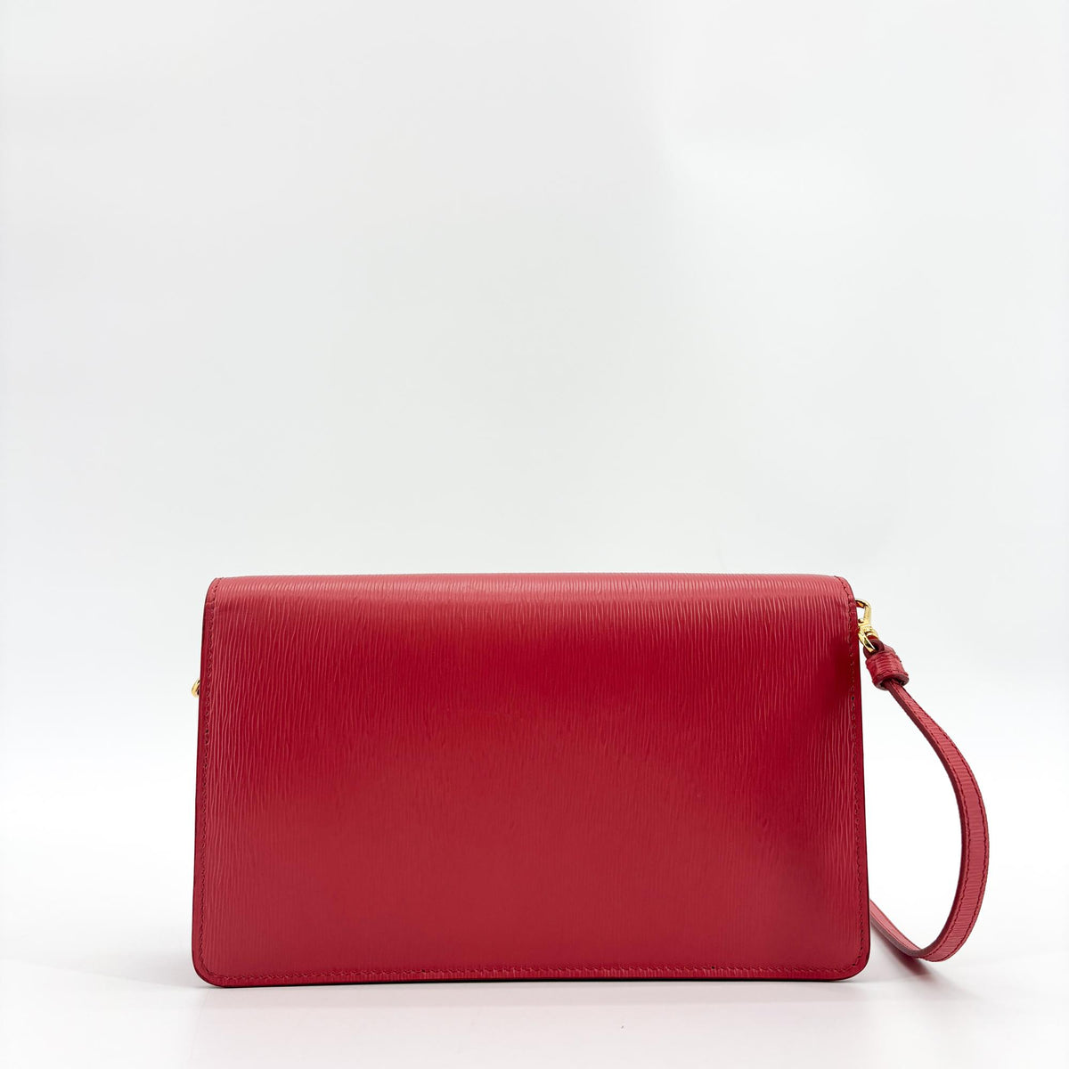 Prada Flap Vitello Move, Red, Calfskin, Shoulder Bag