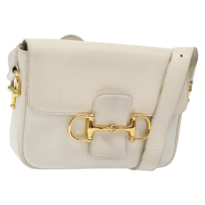 Celine Shoulder Leather, White, Leather, Shoulder Bag