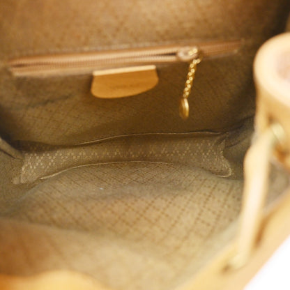 Gucci Vintage Bamboo Leather, Yellow, Leather, Backpack