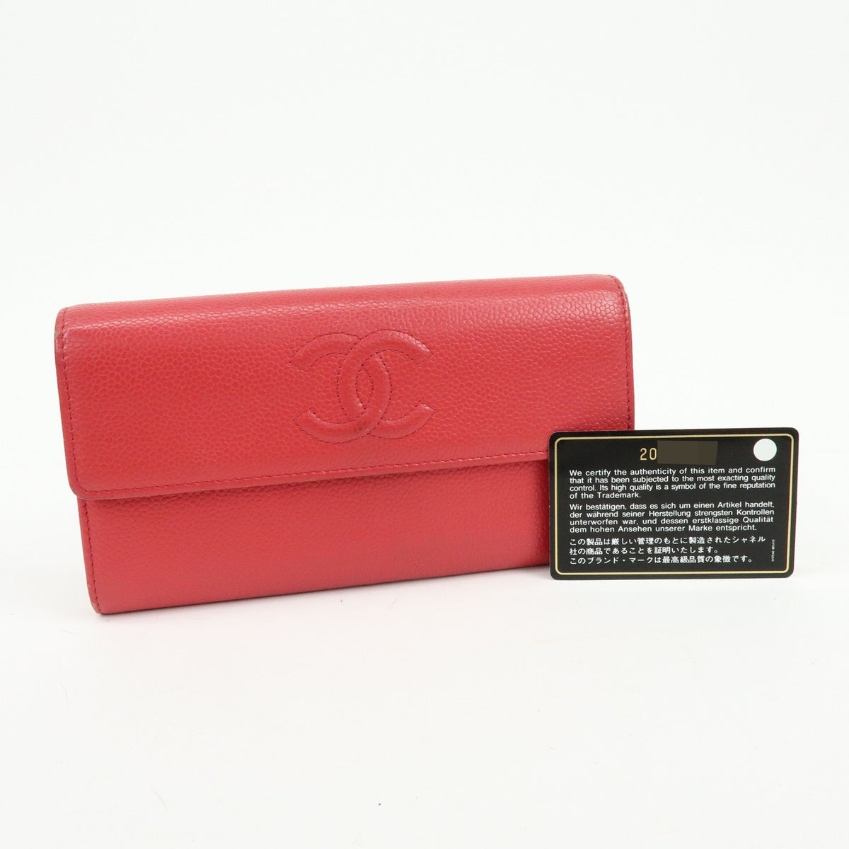 Chanel Timeless CC Flap Caviar, Red, Calfskin, Wallet
