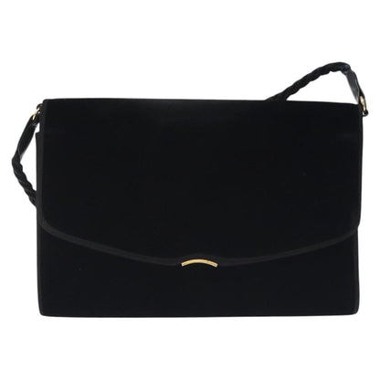 Gucci Vintage Flap Velvet, Black, Velvet, Shoulder Bag