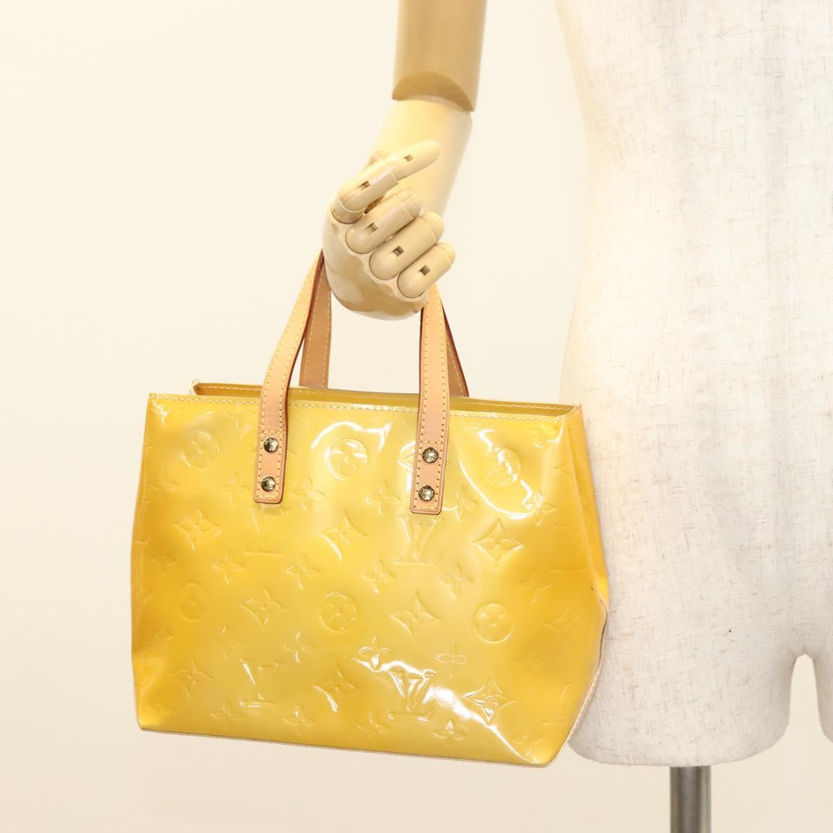 Louis Vuitton Reade Monogram Vernis, Yellow, Patent Leather, Handbag
