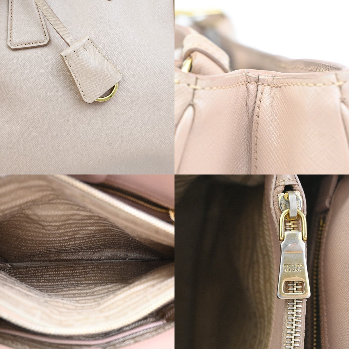 Prada Gardener's Saffiano Leather, Pink, Leather, Tote Bag