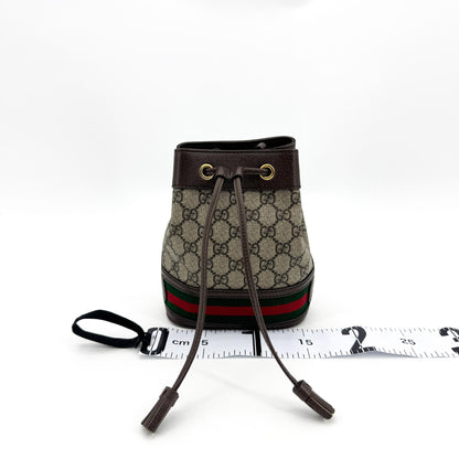 Gucci Ophidia Bucket GG Coated Canvas, Brown, Canvas, Handbag