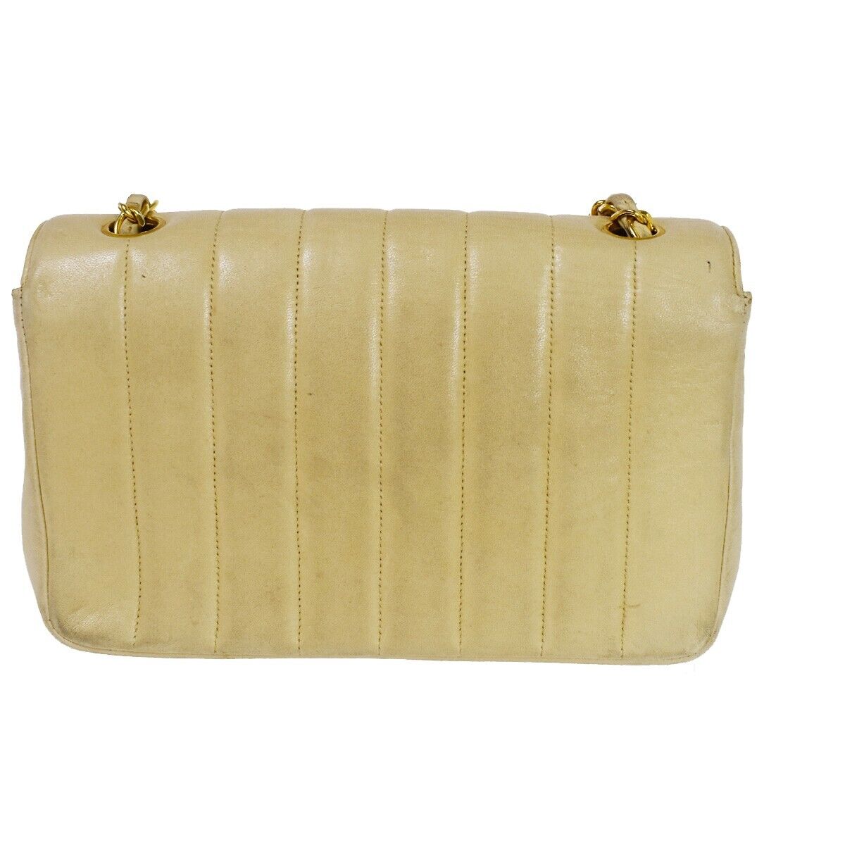 Chanel Mademoiselle, Beige, Leather, shoulder