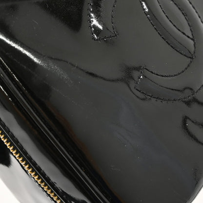 Chanel Vintage Timeless Zip Around Vanity Case Patent, Black, Patent Leather, Handbag