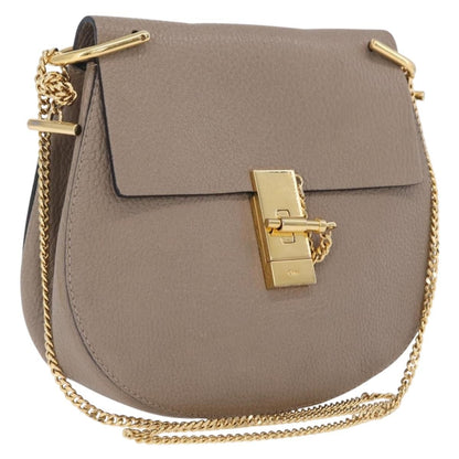 Chloe Drew Leather, Beige, Leather, Crossbody Bag