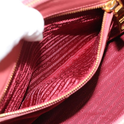Prada Galleria Double Zip Saffiano Leather, Pink, Leather, Tote Bag