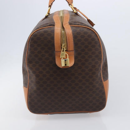 Celine Vintage Duffle Macadam Coated Canvas, Brown, Canvas, Handbag
