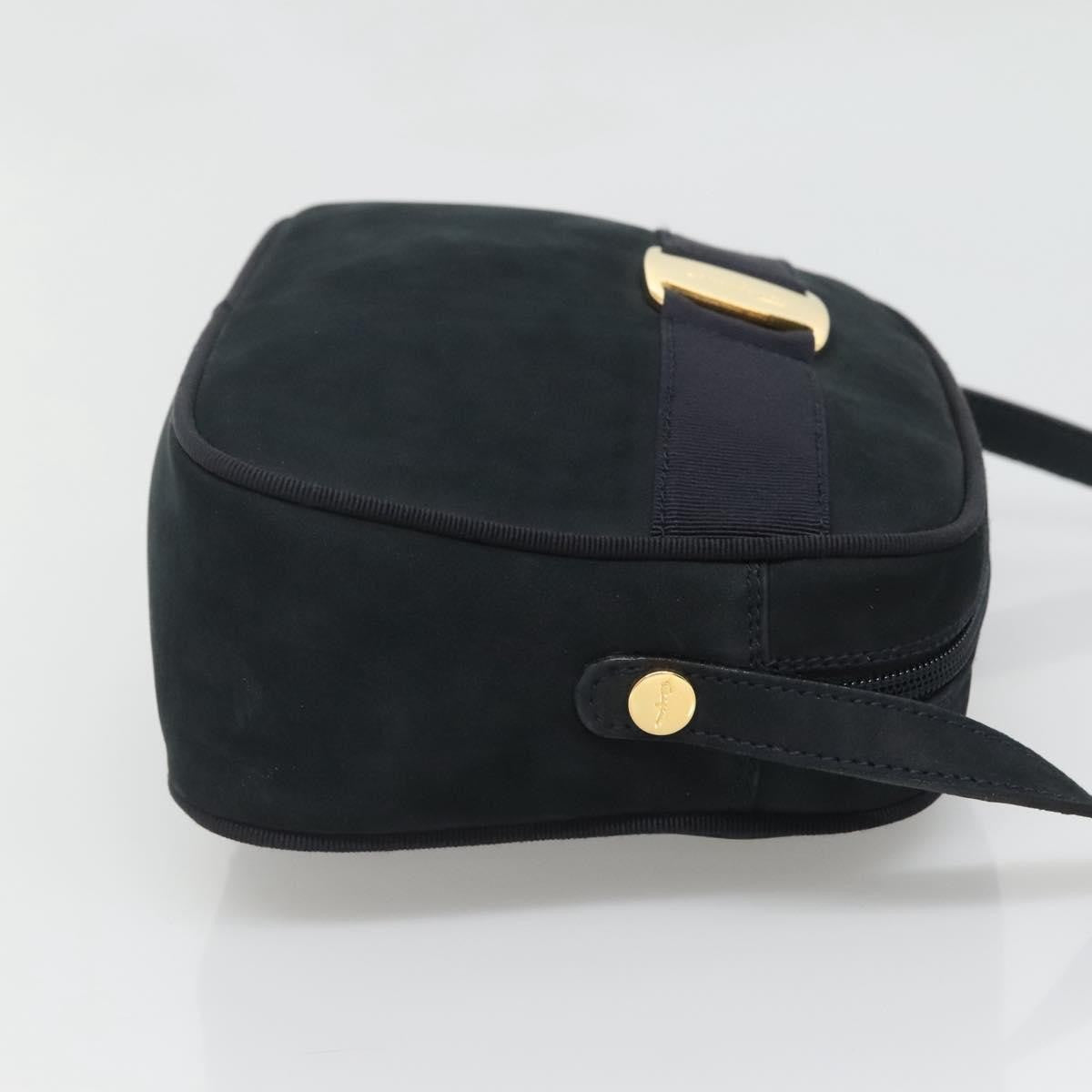 Salvatore Ferragamo Vara Bow camera Suede, Navy, Suede, Shoulder Bag