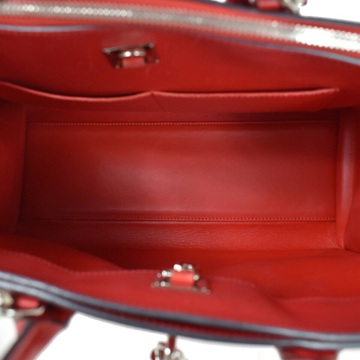 Louis Vuitton City steamer, Red, Leather, handbag