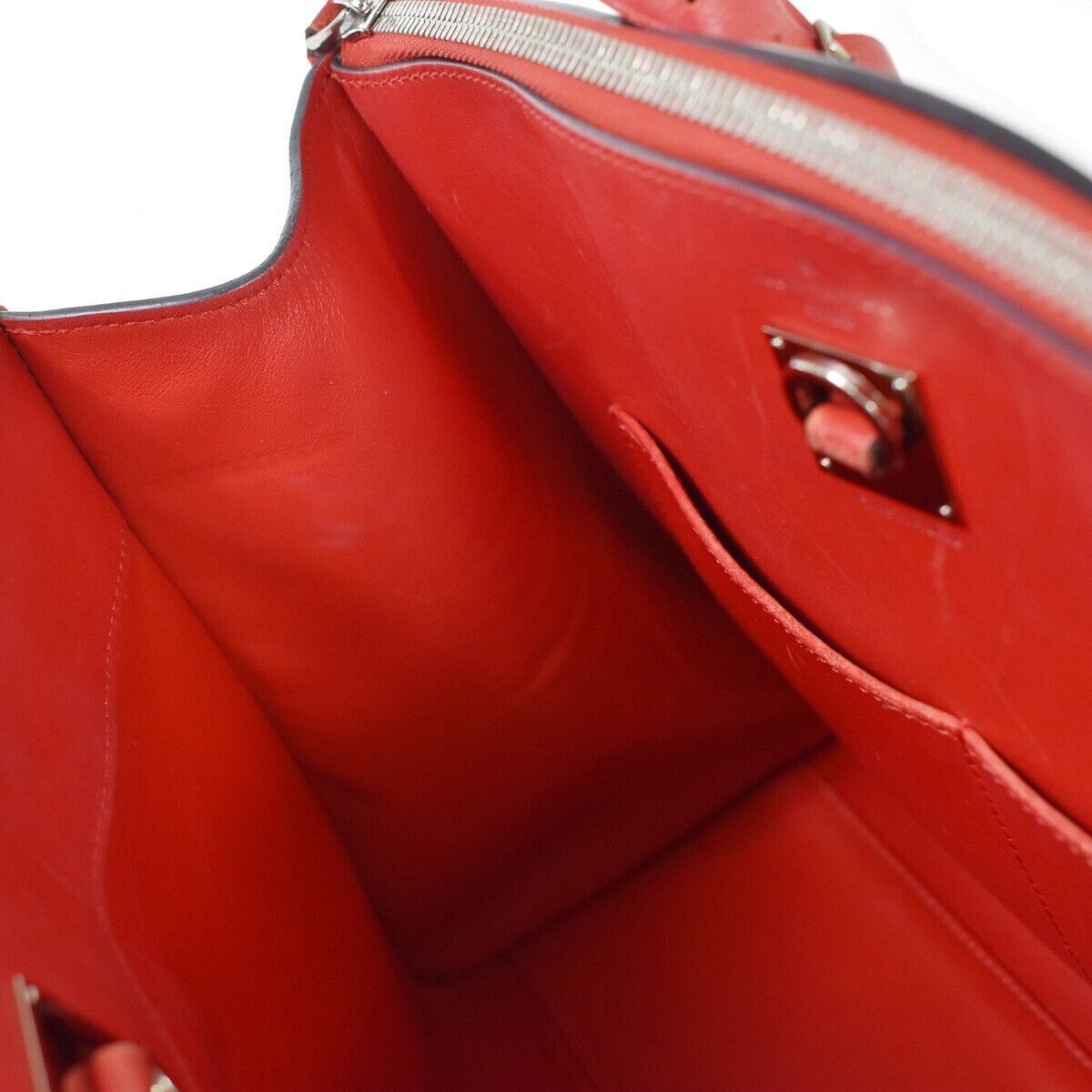 Louis Vuitton City steamer, Red, Leather, handbag