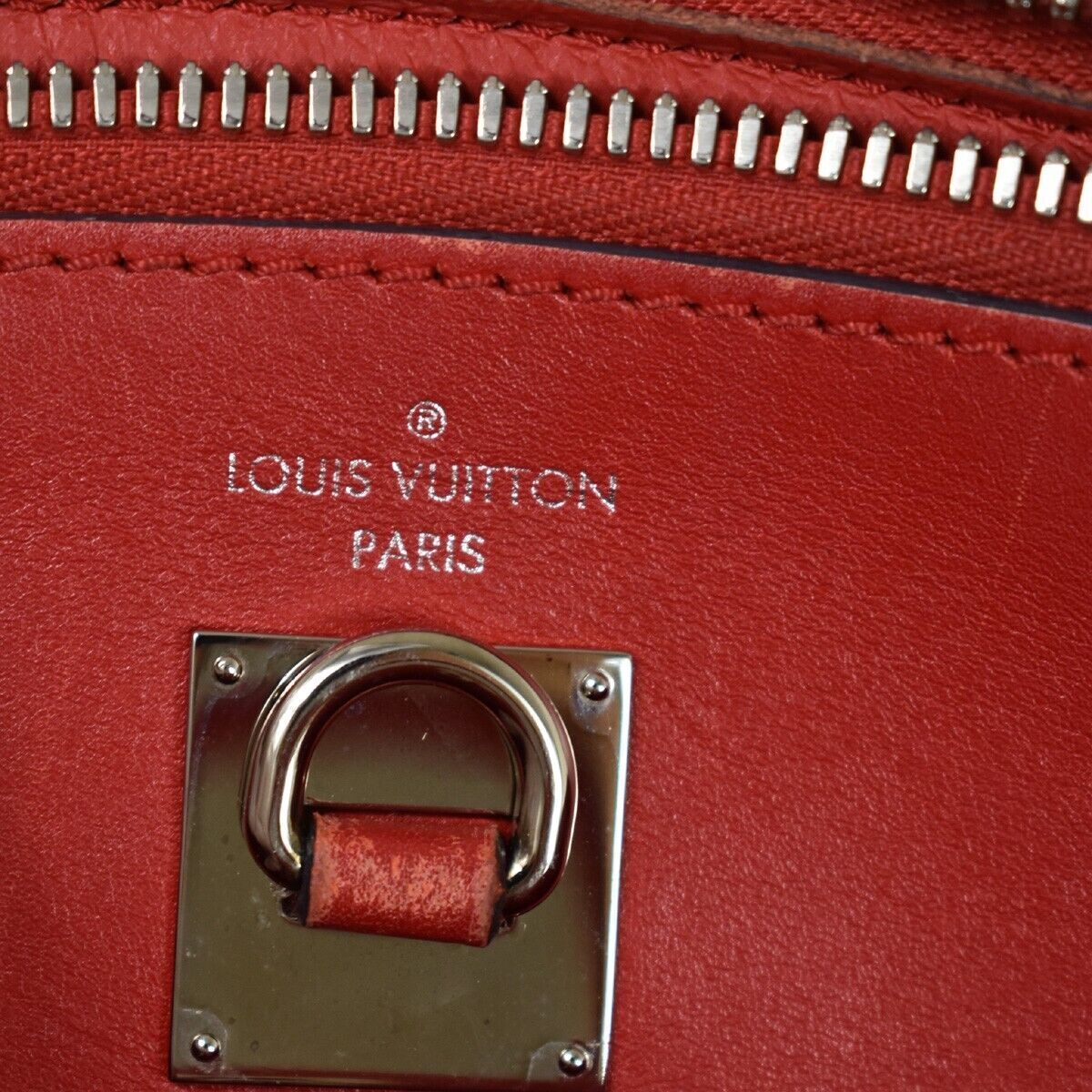 Louis Vuitton City steamer, Red, Leather, handbag