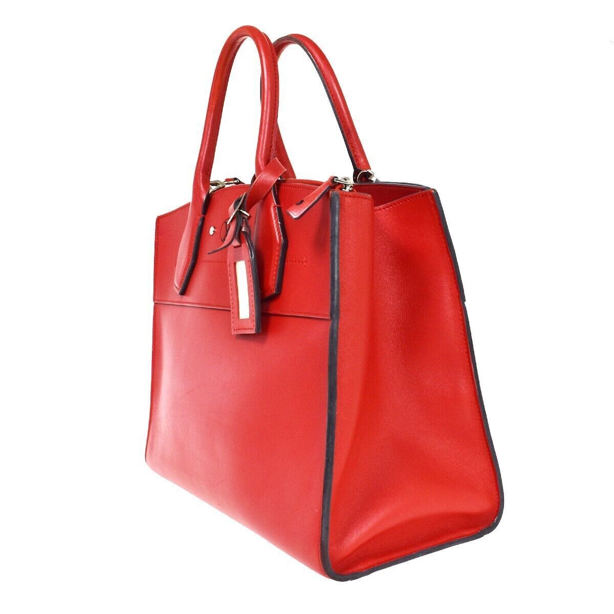 Louis Vuitton City steamer, Red, Leather, handbag