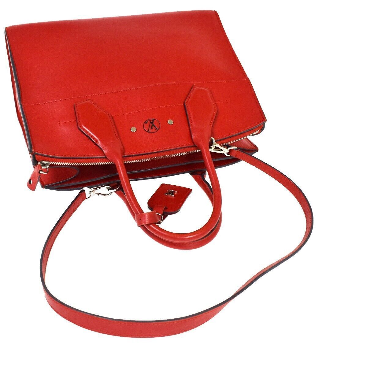 Louis Vuitton City steamer, Red, Leather, handbag