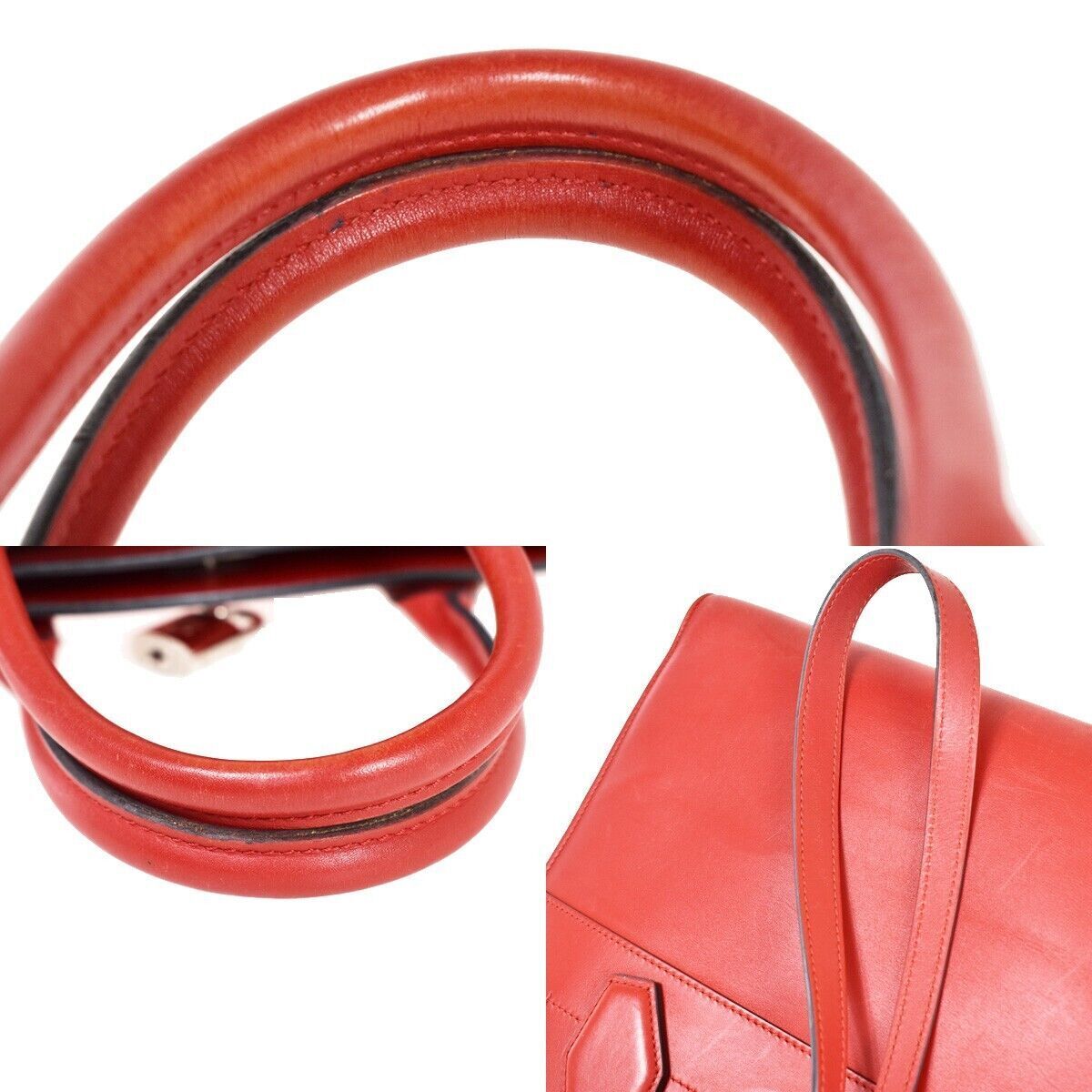 Louis Vuitton City steamer, Red, Leather, handbag