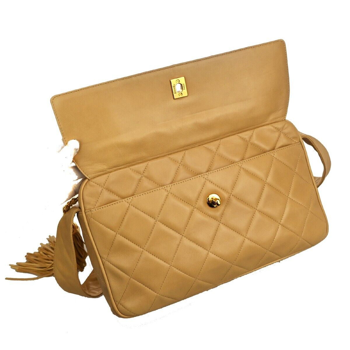 Chanel Flap bag, Beige, Leather, shoulder