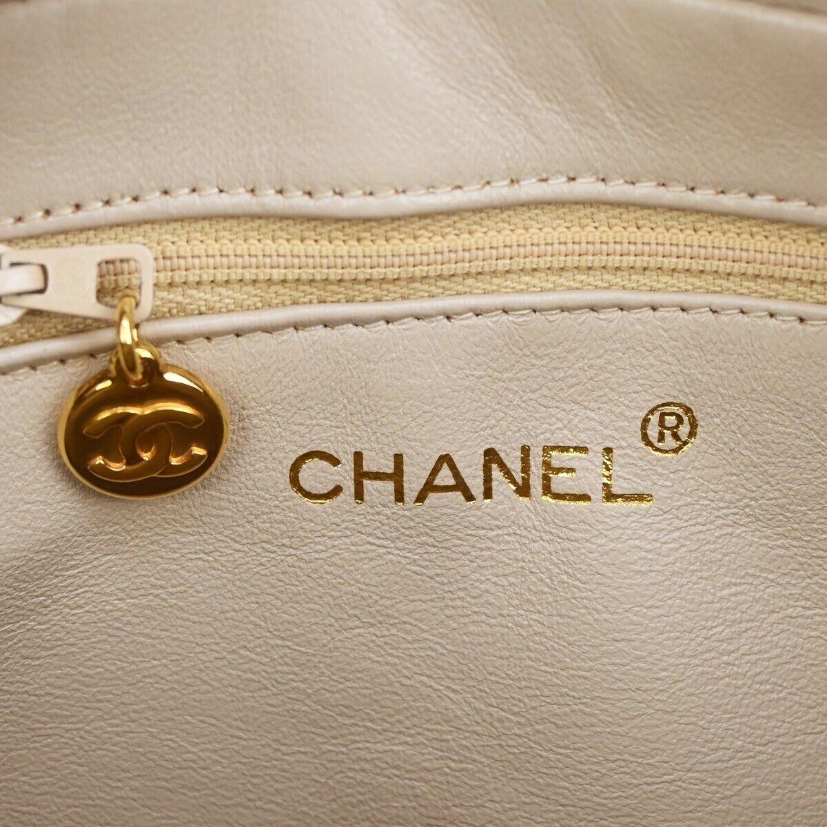 Chanel Flap bag, Beige, Leather, shoulder