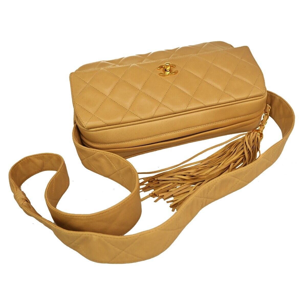 Chanel Flap bag, Beige, Leather, shoulder