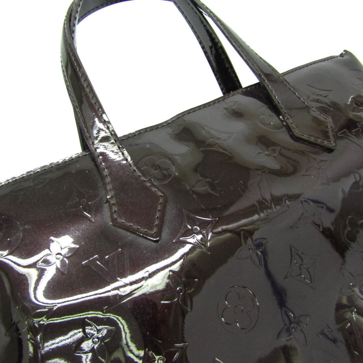Louis Vuitton Wilshire Monogram Vernis, Burgundy, Patent Leather, Handbag