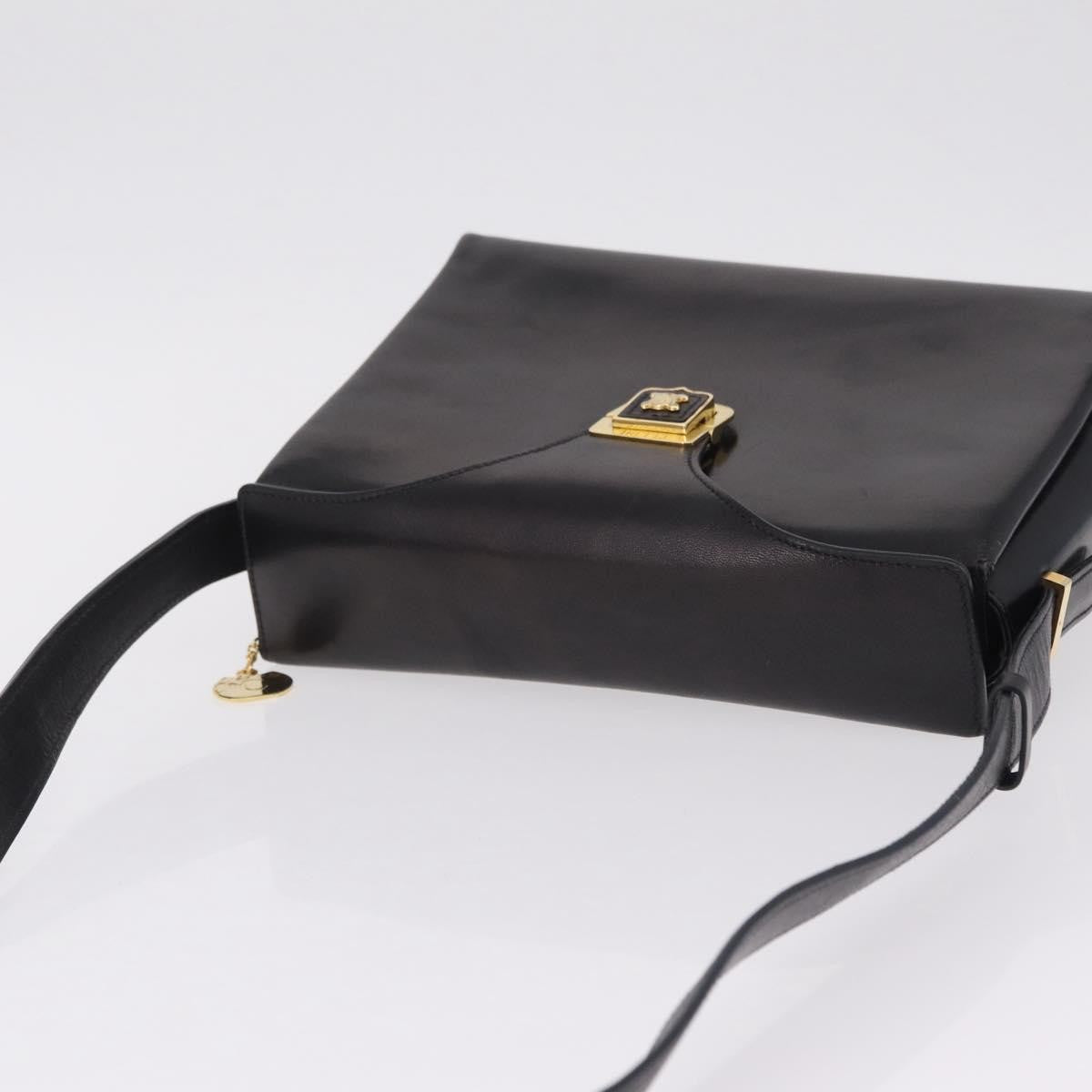 Celine Shoulder Leather, Black, Leather, Shoulder Bag