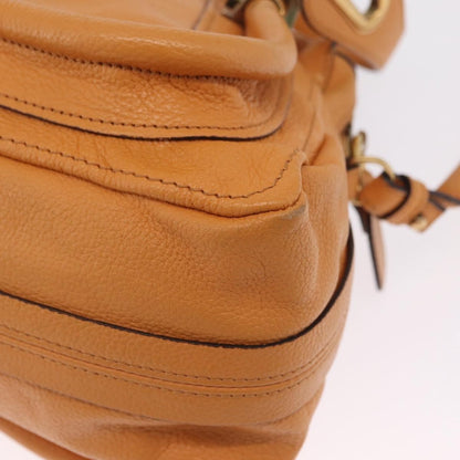 Chloe Paraty Top Handle Leather, Orange, Leather, Handbag
