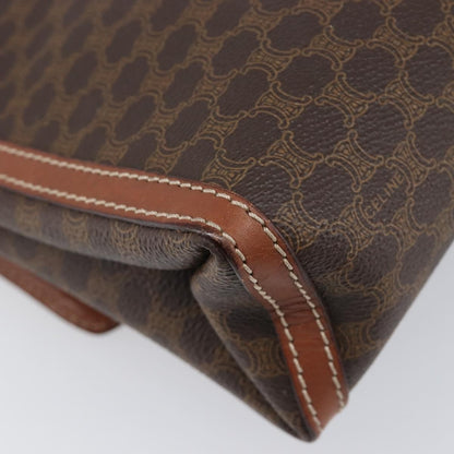 Celine Vintage Macadam Canvas and Leather, Brown, Canvas, Shoulder Bag