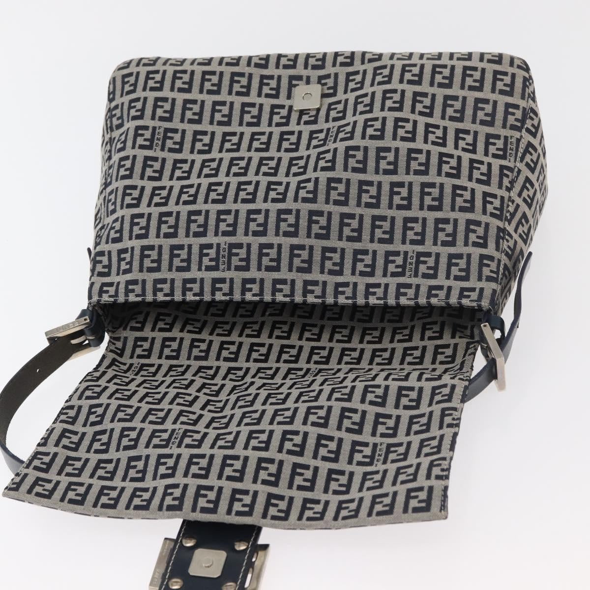 Fendi Baguette Zucchino Canvas, Navy, Canvas, Handbag