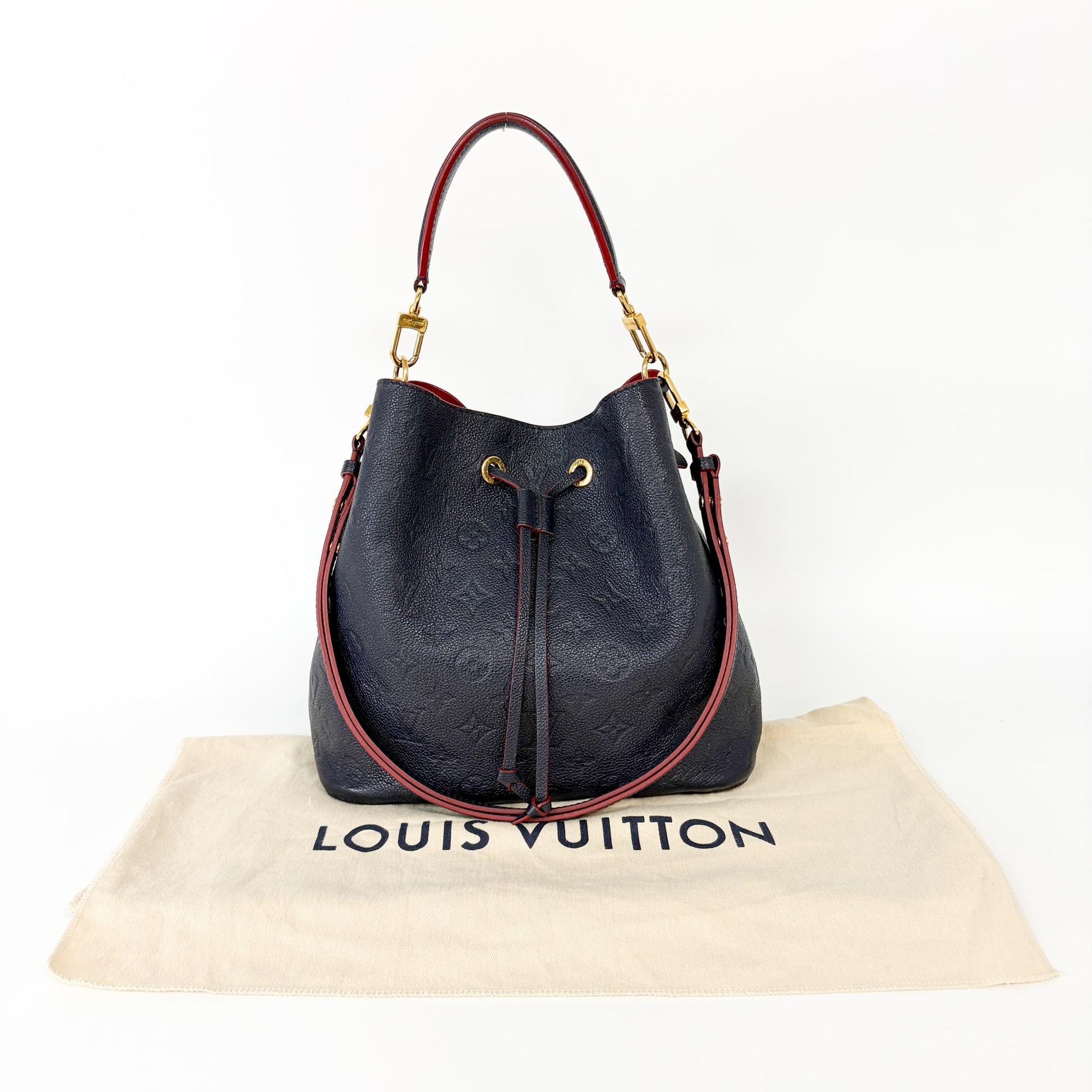 Louis Vuitton NeoNoe Handbag Monogram Empreinte Leather, Navy, Leather, Handbag