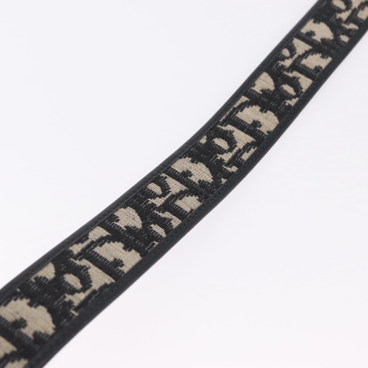 Christian Dior D Buckle Belt Canvas and Leather, Navy, Canvas, Belt