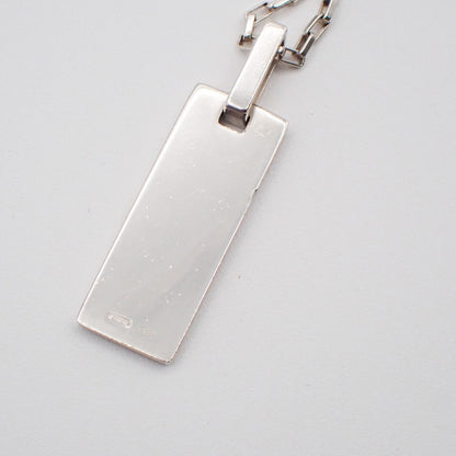 Gucci Logo Plate Sterling Silver, Silver, Silver, Necklace