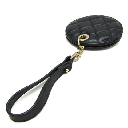 Chanel Name Tag Quilted Leather, Black, Leather, Charm