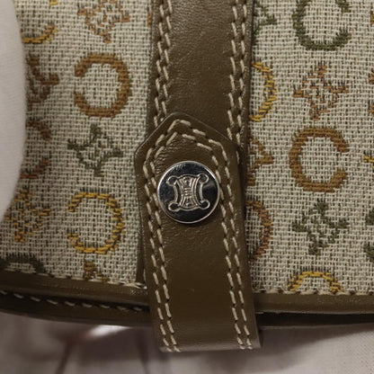Celine Vintage Shoulder Bag Canvas, Khaki, Canvas, Shoulder Bag