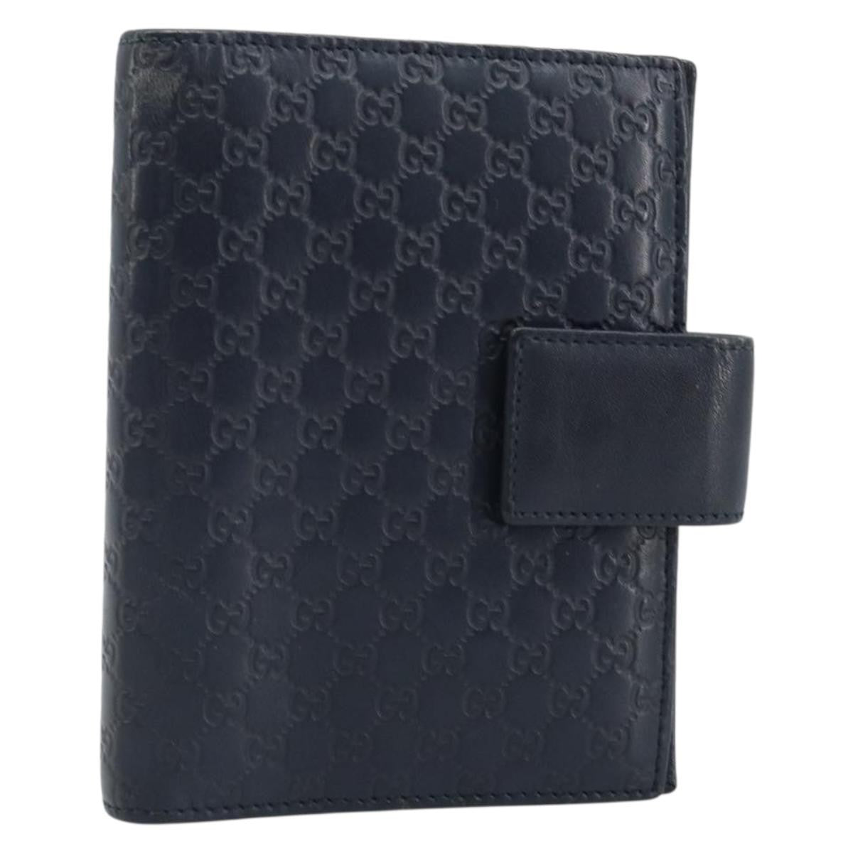 Gucci Ring Agenda Cover Guccissima Leather, Navy, Leather, Briefcase
