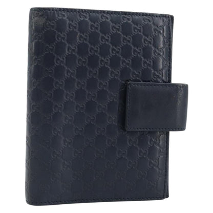 Gucci Ring Agenda Cover Guccissima Leather, Navy, Leather, Briefcase