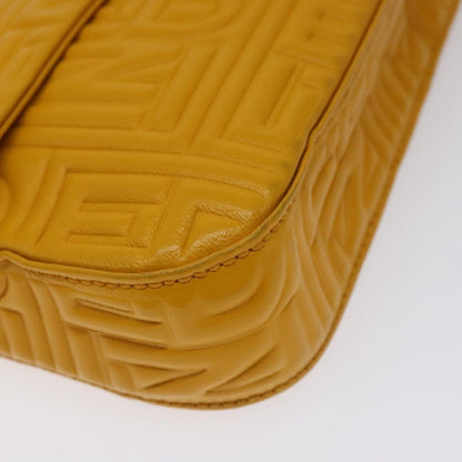 Fendi Mamma Baguette Shoulder Bag Canvas, YELLOW, LEATHER, Shoulder bag