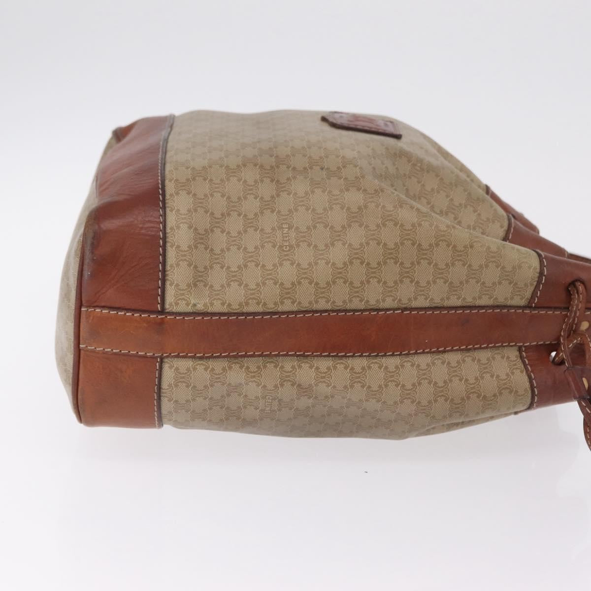 Celine Macadam Shoulder Canvas, Beige, Canvas, Crossbody Bag