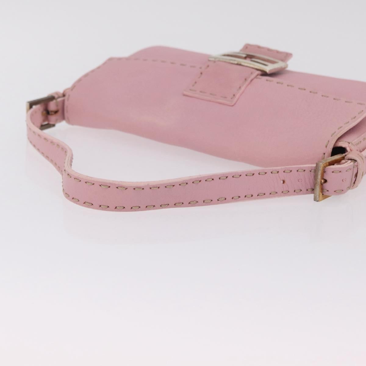 Fendi Selleria Baguette Leather, Pink, Leather, Handbag