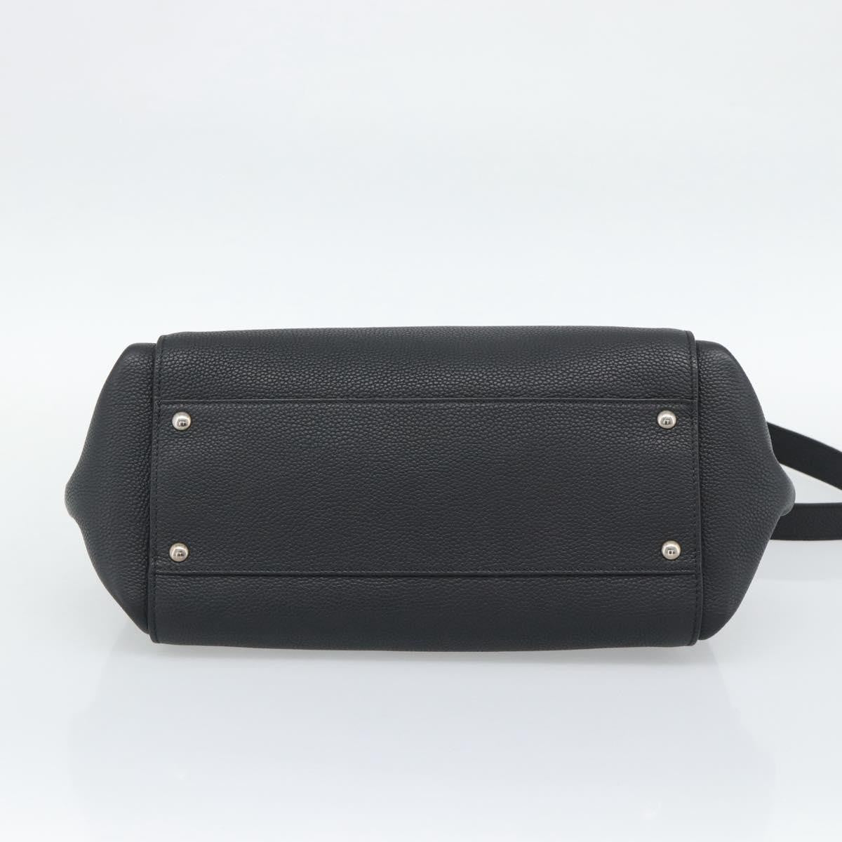 Salvatore Ferragamo Sofia Satchel Grainy Leather, Black, Leather, Handbag