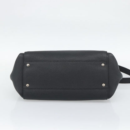 Salvatore Ferragamo Sofia Satchel Grainy Leather, Black, Leather, Handbag