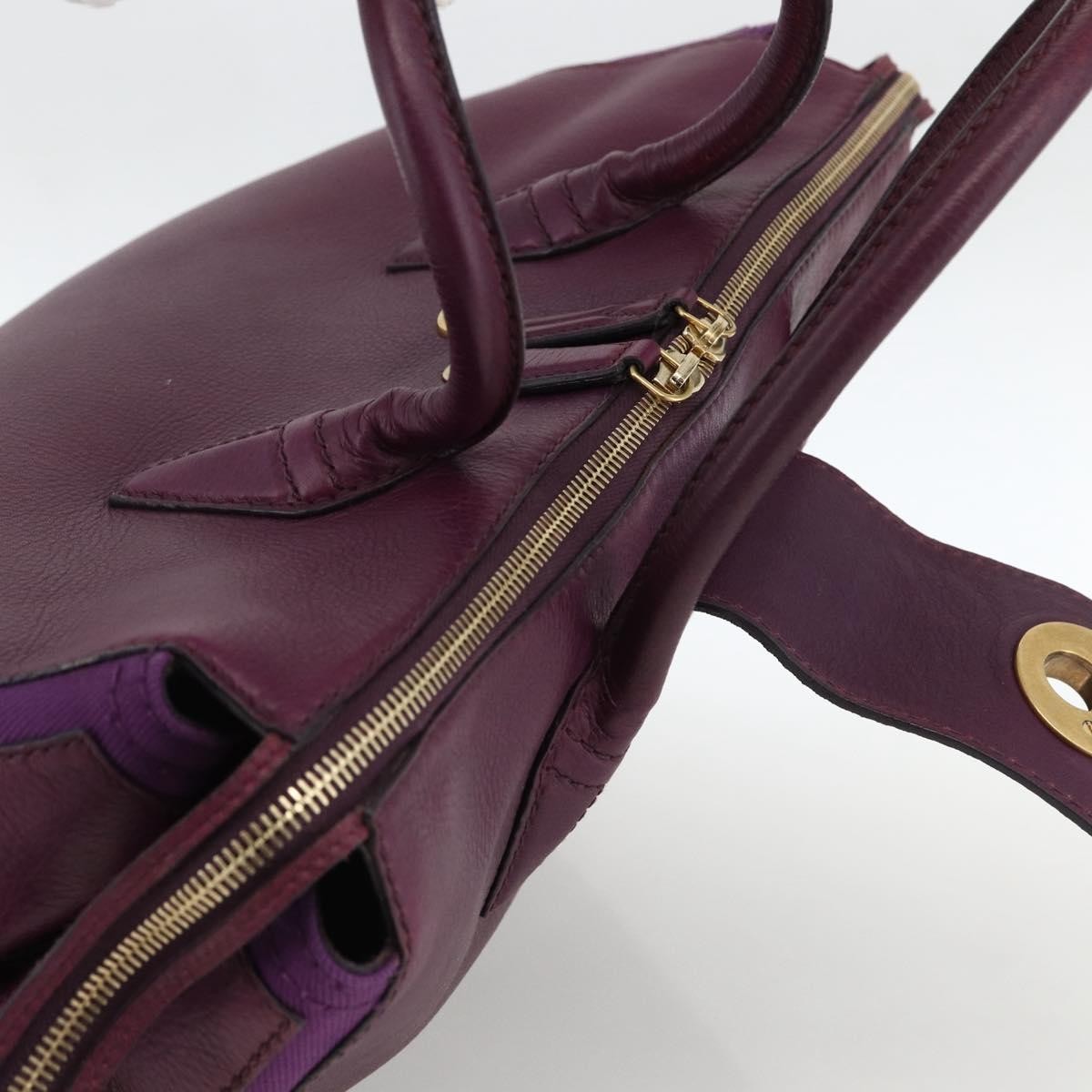Saint Laurent Bicolor Muse Two Cabas Leather, Purple, Leather, Tote Bag