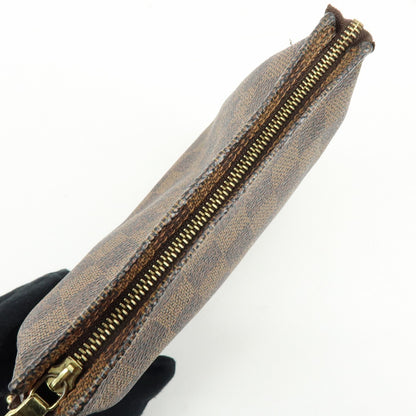 Louis Vuitton Trousse Make Up Damier, Brown, Canvas, Clutch