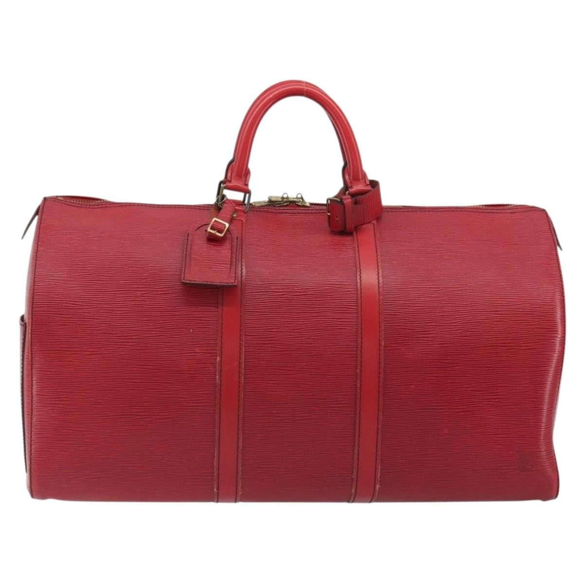 Louis Vuitton Keepall Epi, Brown, Canvas, Travel Bag