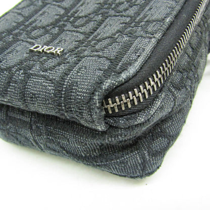 Christian Dior Trotter Oblique Jacquard, Black, Canvas, Shoulder Bag