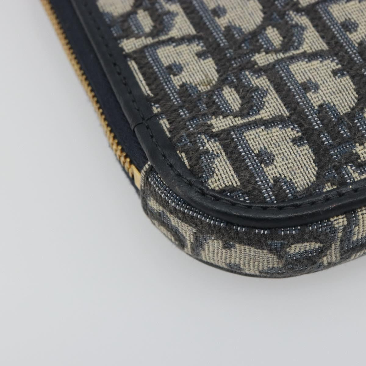 Christian Dior 30 Montaigne Phone Holder on Chain Oblique Canvas, Navy, Canvas, Clutch