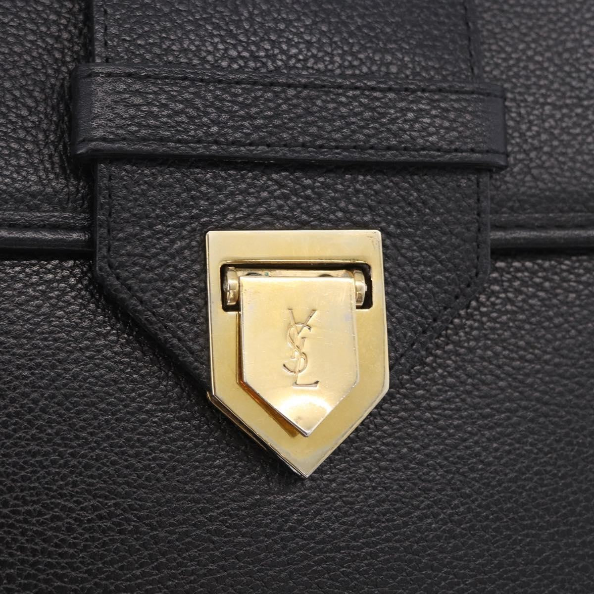 Saint Laurent Vintage Shoulder bag leather, Black, Leather, Shoulder Bag