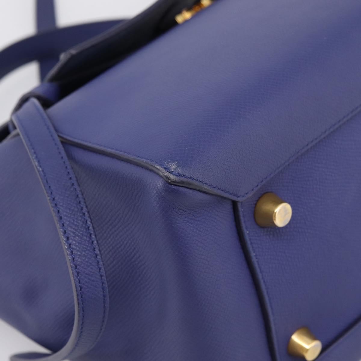 Celine Belt Leather, Blue, Leather, Handbag