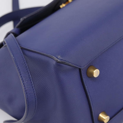 Celine Belt Leather, Blue, Leather, Handbag